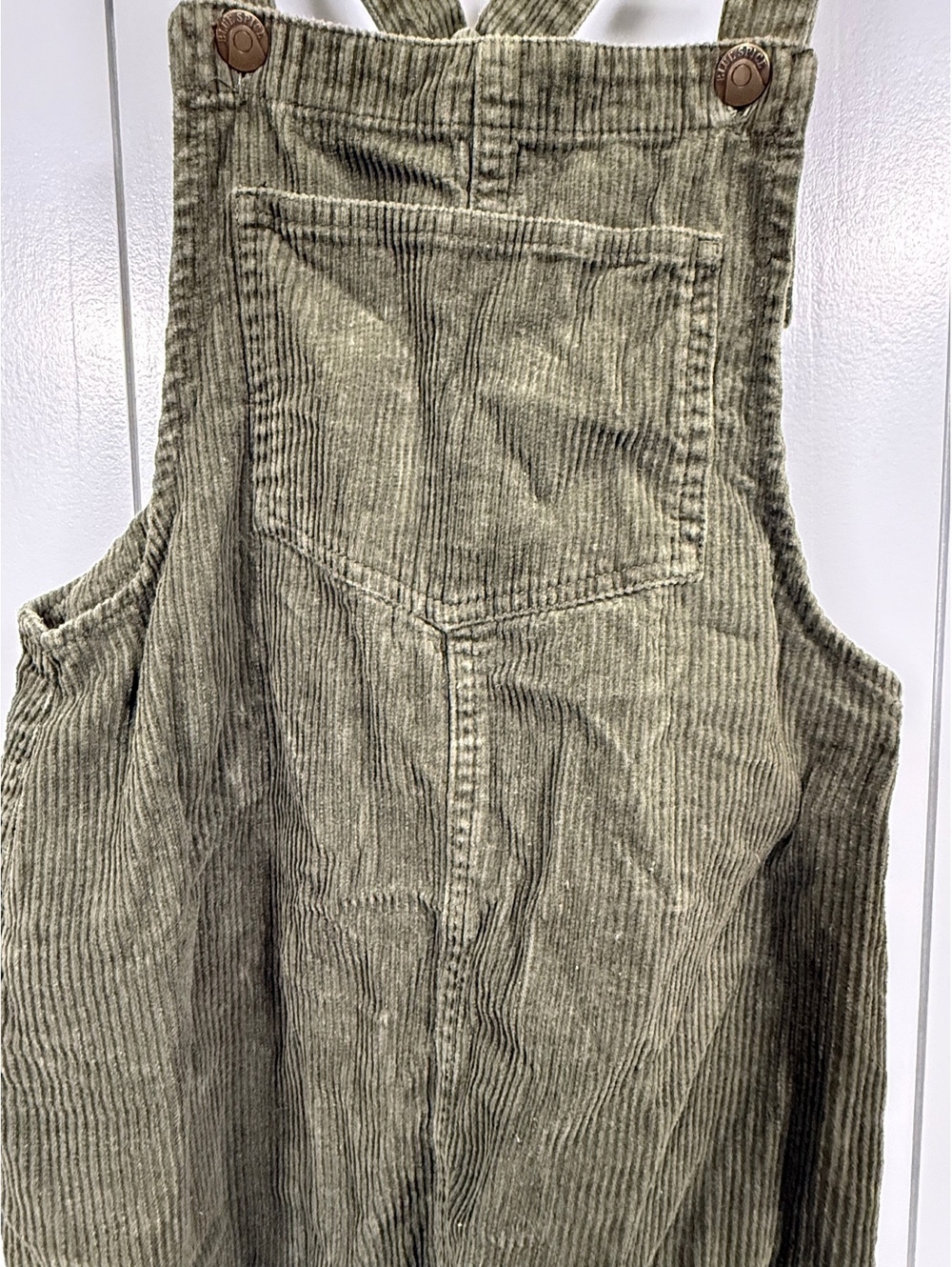 Blue Spice Olive Green Corduroy Overall Dress gorpcore fall festival Size S